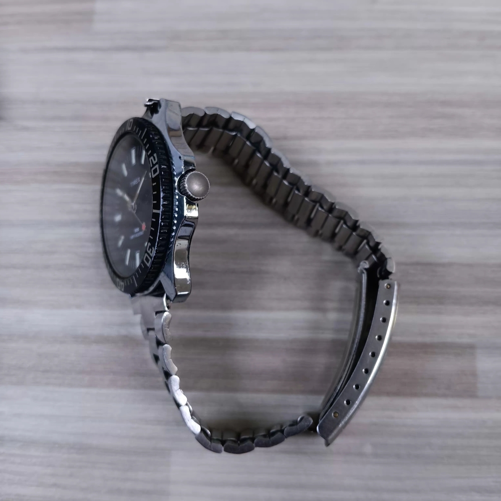 Vintage Timex Black Dial Lolipop Second Hand Manual Winding Watch Running Great - Picture 3 of 5